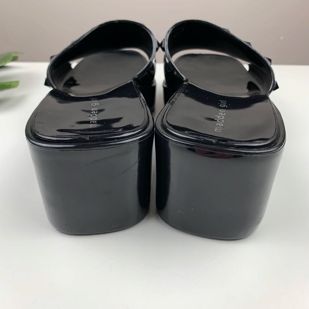 Madden Girl Paccer Sandals Chunky Black Jelly Platform Slides Women's 8.5 - Picture 9 of 11
